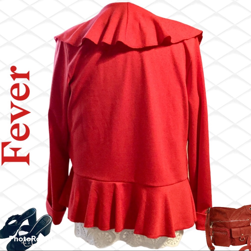 Fever Redish Orange Ruffle Jacket - Picture 6 of 6